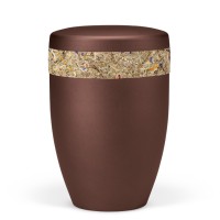 Urne  KastanienbraunMatt Almwiesnbunten mit bunten Blüten