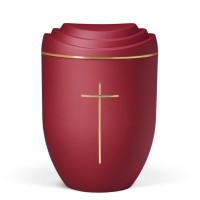 Weinrot Velours Goldband gebürstet Stripdome Kreuz Deckel