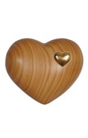 Urne Cuore Kirsche satiniert mit cuoricino gold