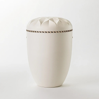 UrnenVariante Apfelblüte cremeweiß  Intarsienband