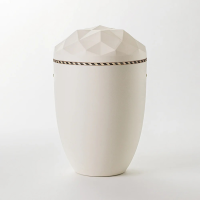 UrnenVariante Kristall cremeweiß  Intarsienband