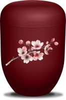 Urne purpurrot  Kirschblüten