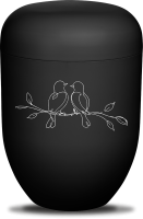 Urne tiefenschwarz  Vogelpaar