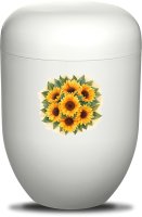 Urne weiss  Sonnenblumen