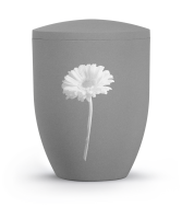 Naturstoff Samtton Steingrau Gerbera