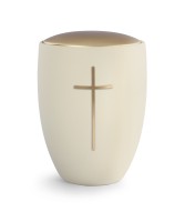 Anhydrit Edition Florentina Ceramica Creme Deckel golden Messingkreuz mattiert