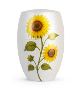 Urne  Edition Florique PerlmuttMattweiß Sonnenblume